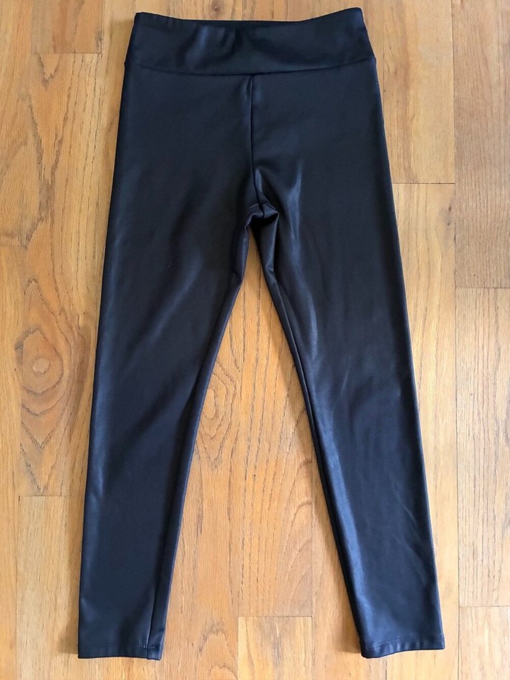 Art Class Girls Black Textured Faux Leather Look Flare Leggings Size 8
